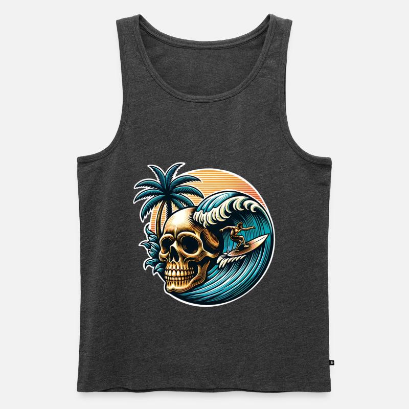 Surf - Männer Premium Bio Tank Top - Anthrazit meliert