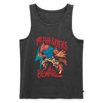 Rider Rider Horse Neigh-Sayers Beware - Men's Premium Organic Tank Top - heather anthracite - Front - Michal (187cm)