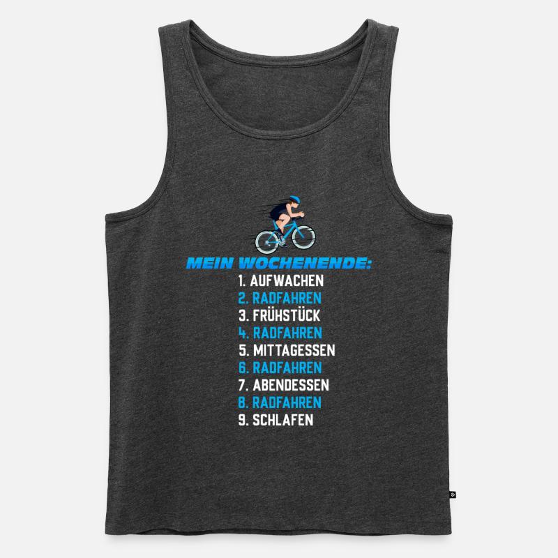Mein Wochenend-Plan: Radfahren Nonstop - Männer Premium Bio Tank Top - Anthrazit meliert