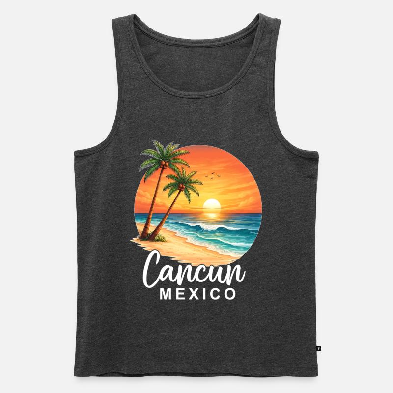 Cancun Mexico - Männer Premium Bio Tank Top - Anthrazit meliert