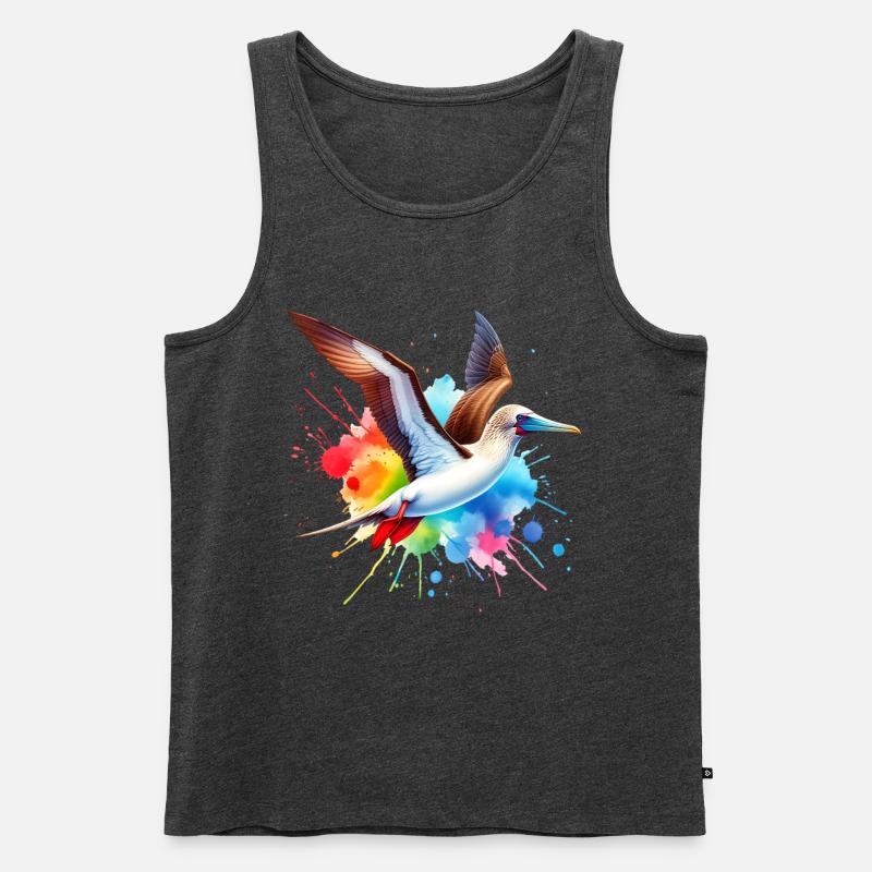 Rotfusstölpel Geschenk - Männer Premium Bio Tank Top - Anthrazit meliert