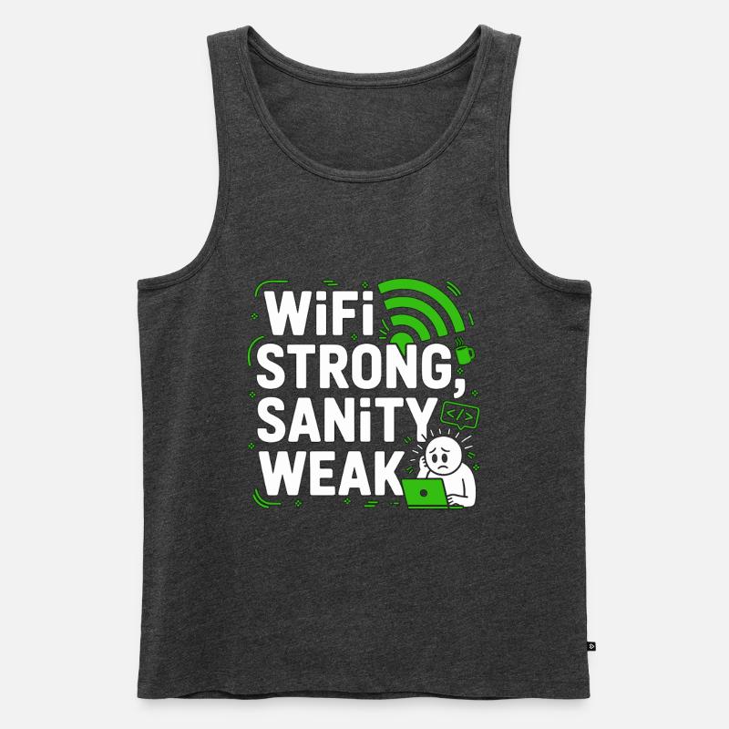 Remote Developer WiFi Strong Software Engineering - Männer Premium Bio Tank Top - Anthrazit meliert
