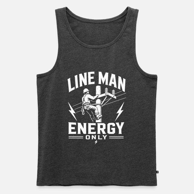 Technik Ingenieur Elektriker Lineman Design - Männer Premium Bio Tank Top - Anthrazit meliert