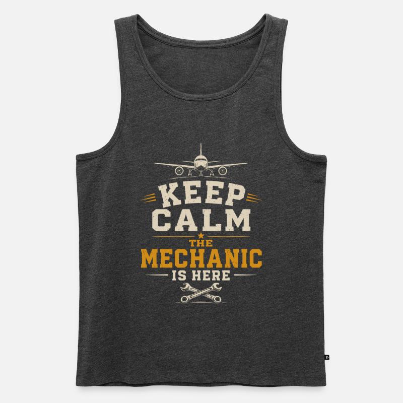 Flugzeugtechnik Luftfahrt Ingenieur Beruf - Männer Premium Bio Tank Top - Anthrazit meliert