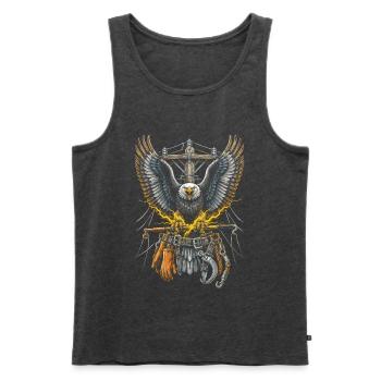 Leitungsmonteur Freileitungsmonteur - Männer Premium Bio Tank Top - Anthrazit meliert - Vorne - Michal (187cm)