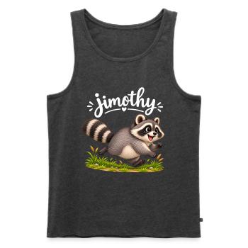 Jimothy Raccoon Meme - Männer Premium Bio Tank Top - Anthrazit meliert - Vorne - Michal (187cm)