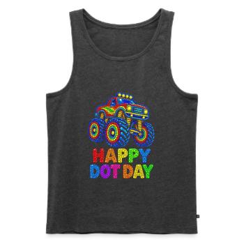 Happy Dot Day Monster Truck - Männer Premium Bio Tank Top - Anthrazit meliert - Vorne - Michal (187cm)
