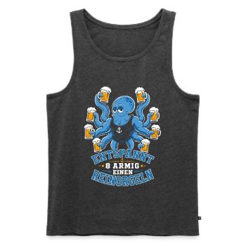 Entspannt achtarmig Saufen Malle - Männer Premium Bio Tank Top - Anthrazit meliert - Vorne - Michal (187cm)