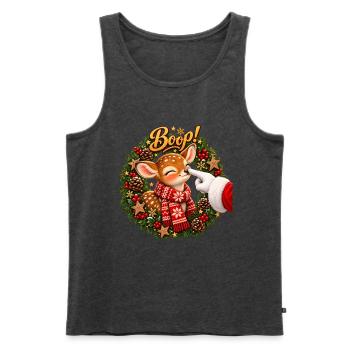 Boop! Cute Reindeer Christmas - Männer Premium Bio Tank Top - Anthrazit meliert - Vorne - Michal (187cm)