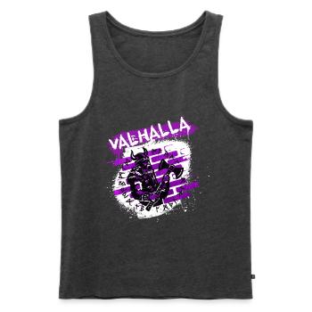 Valhalla Street Art Viking - Männer Premium Bio Tank Top - Anthrazit meliert - Vorne - Michal (187cm)