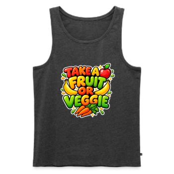 Take A Fruit Or Veggie Colorful Healthy Eating  - Männer Premium Bio Tank Top - Anthrazit meliert - Vorne - Michal (187cm)