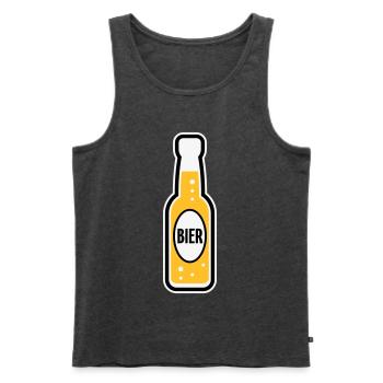 Bierflasche (Bier / Bierchen / POS 3C) - Männer Premium Bio Tank Top - Anthrazit meliert - Vorne - Michal (187cm)