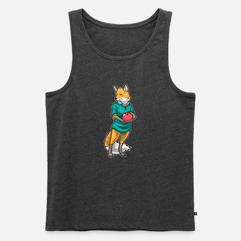 Fuchs Bowling Bowlingkugel - Männer Premium Bio Tank Top - Anthrazit meliert