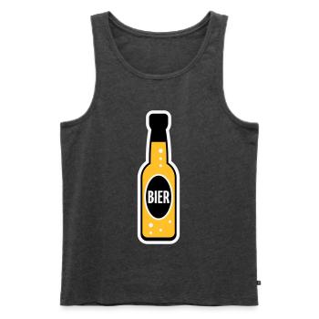 Bierflasche (Bier / Bierchen / NEG 3C) - Männer Premium Bio Tank Top - Anthrazit meliert - Vorne - Michal (187cm)