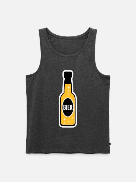 Bierflasche (Bier / Bierchen / NEG 3C) - Männer Premium Bio Tank Top - Anthrazit meliert