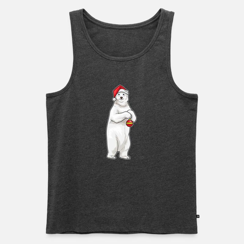 Eisbär Weihnachten Weihnachtskugel - Männer Premium Bio Tank Top - Anthrazit meliert