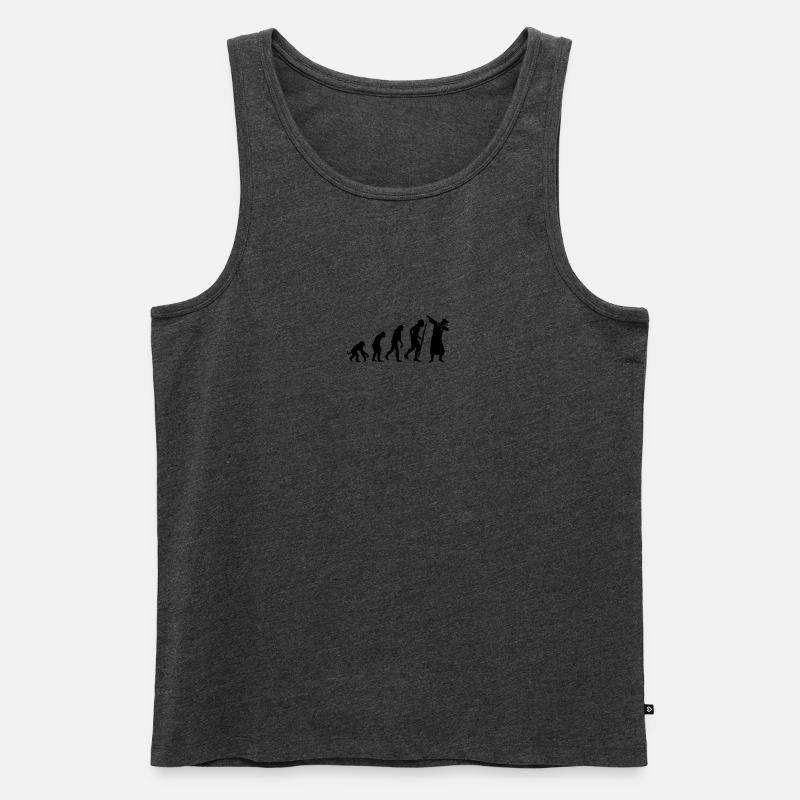 Evolution dab dabbing graduation college student - Männer Premium Bio Tank Top - Anthrazit meliert