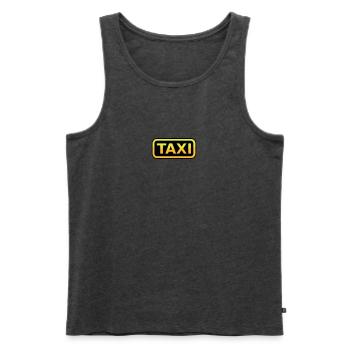 Taxi Schild - Männer Premium Bio Tank Top - Anthrazit meliert - Vorne - Michal (187cm)