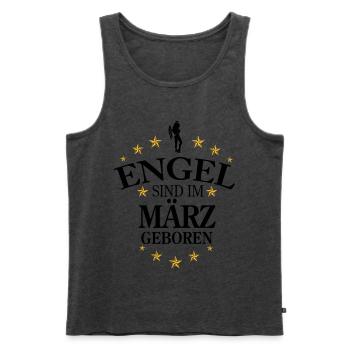 Ange de mars - Débardeur bio Premium Homme - anthracite chiné - Devant - Michal (187cm)