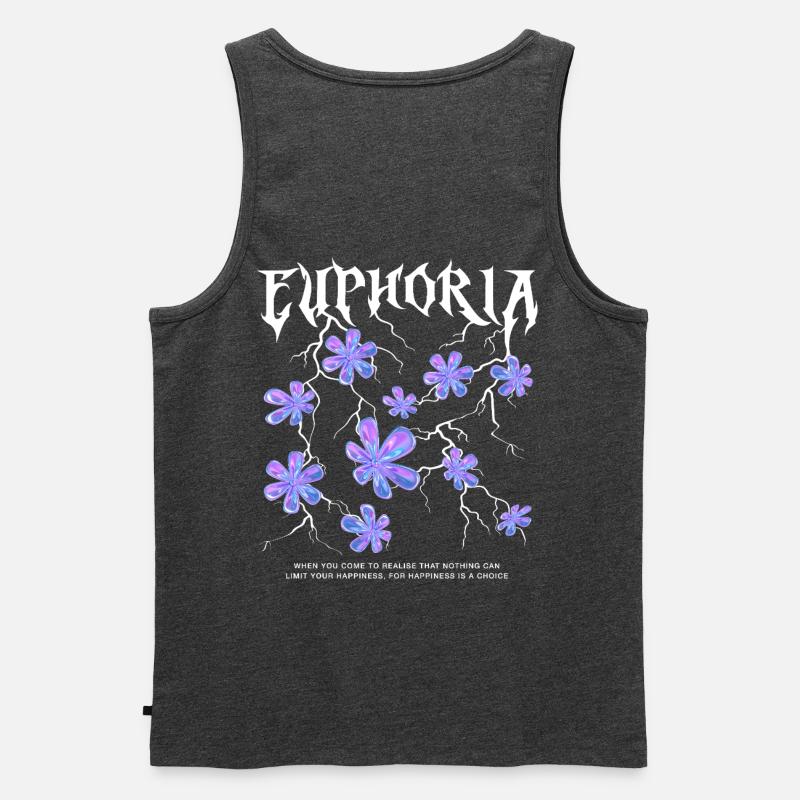 Euphorie Éclair Fleurs - Débardeur bio Premium Homme - anthracite chiné