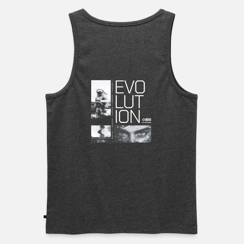 Evolution - do not stop - Männer Premium Bio Tank Top - Anthrazit meliert