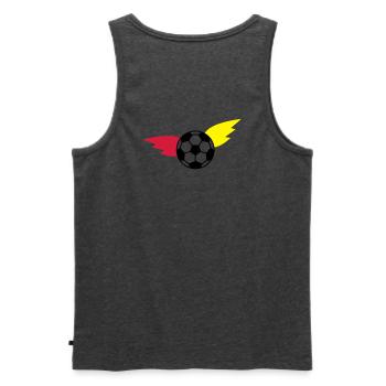 Soccer Flying Ball Flag Championship - Men's Premium Organic Tank Top - heather anthracite - Back - AI Model Male 178 light (178cm)