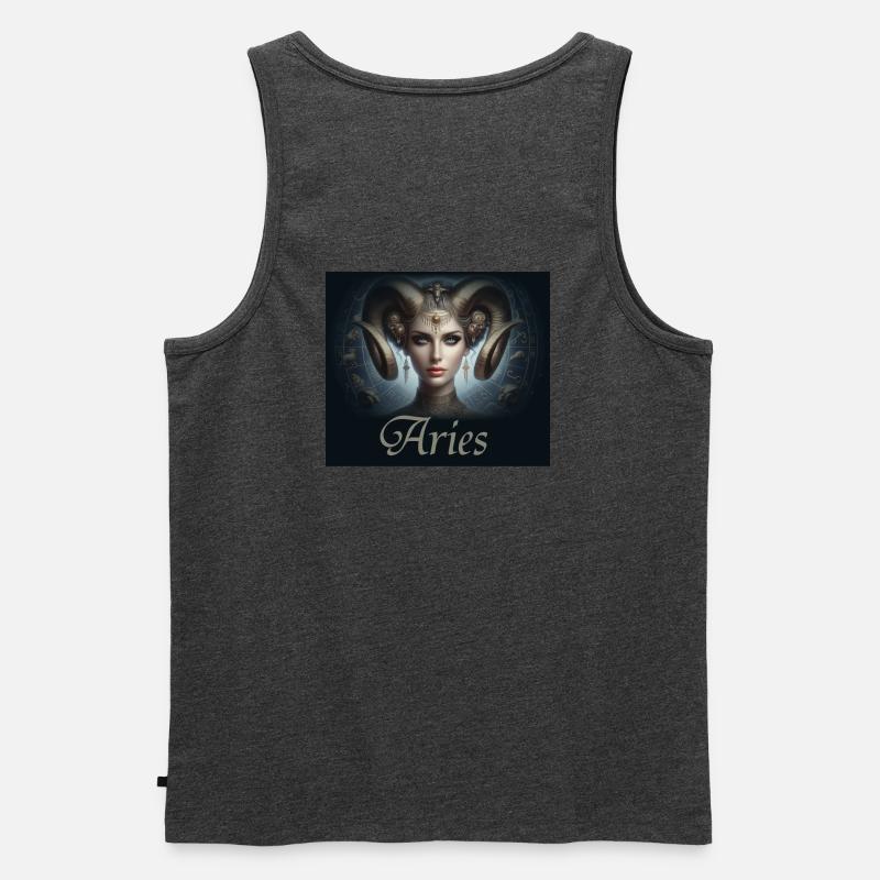Aries -  Sternzeichen Widder - Männer Premium Bio Tank Top - Anthrazit meliert
