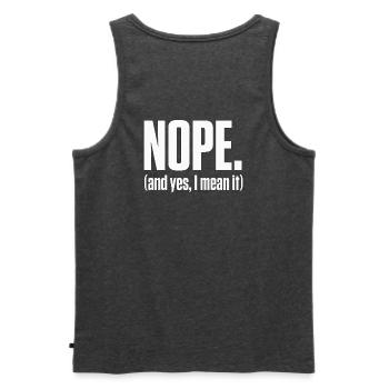 Nein, ich meine es ernst, PDA, neurodivergenter Stolz, - Männer Premium Bio Tank Top - Anthrazit meliert - Hinten - AI Model Male 178 light (178cm)