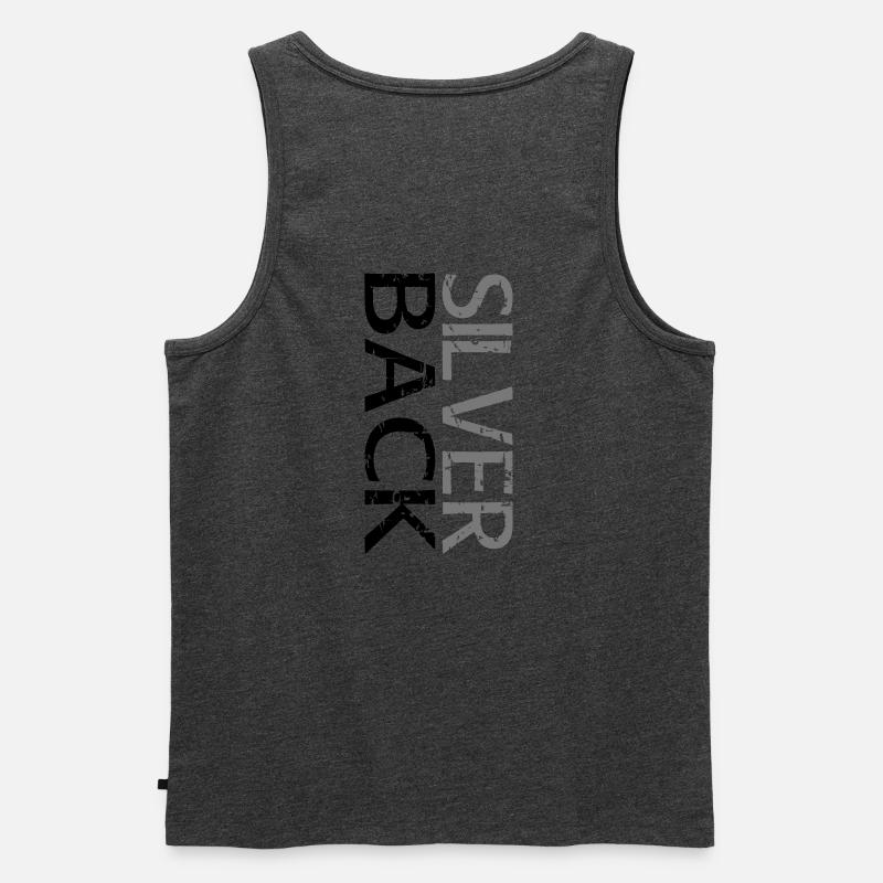 SILVERBACK (Zweizeilig) - Männer Premium Bio Tank Top - Anthrazit meliert