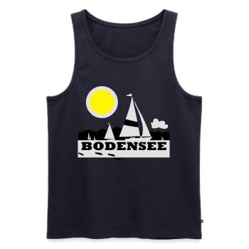 Bodensee T-Shirt - Men's Premium Organic Tank Top - navy - Front - Michal (187cm)