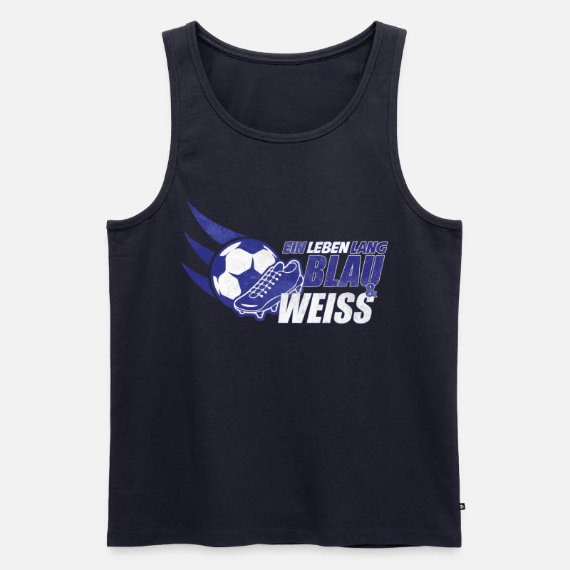 Blau & Weiss ein Leben Lang Geschenkidee - Männer Premium Bio Tank Top - Navy