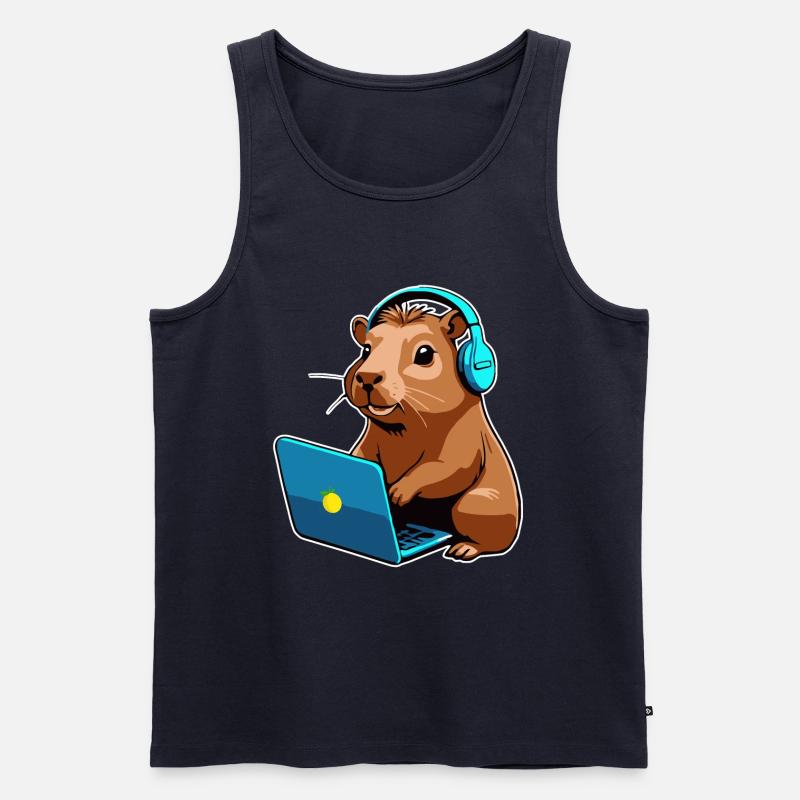 Capybara Programmierer Coder Computer - Männer Premium Bio Tank Top - Navy