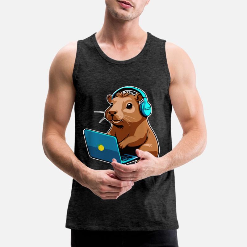 Capybara Programmierer Coder Computer Männer Premium Bio Tank Top
