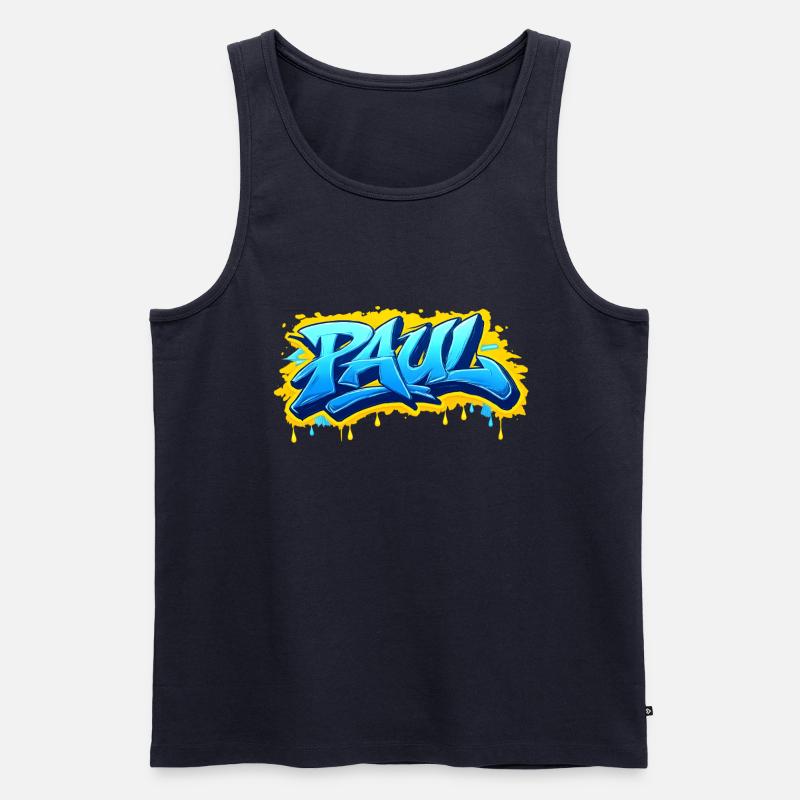 Graffiti PAUL Name Geschenk Ideal druckbar - Männer Premium Bio Tank Top - Navy