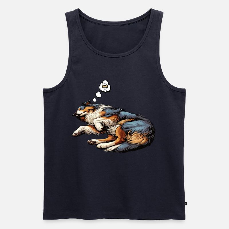 Australian Shepherd Aussie Aussiebesitzer Aussies - Männer Premium Bio Tank Top - Navy