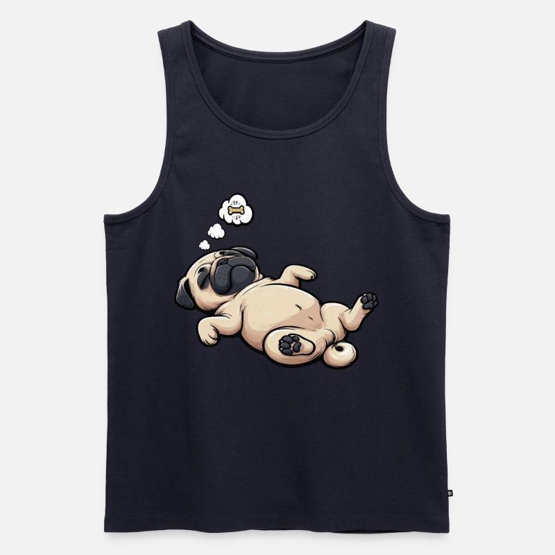 Mops Möpse Mopsbesitzer Mopsliebhaber Mopshalter - Männer Premium Bio Tank Top - Navy