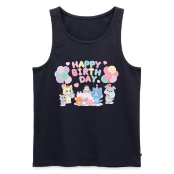 Tom & Jerry Gokko Birthday Graphic & Lettering - Men's Premium Organic Tank Top - navy - Front - Michal (187cm)