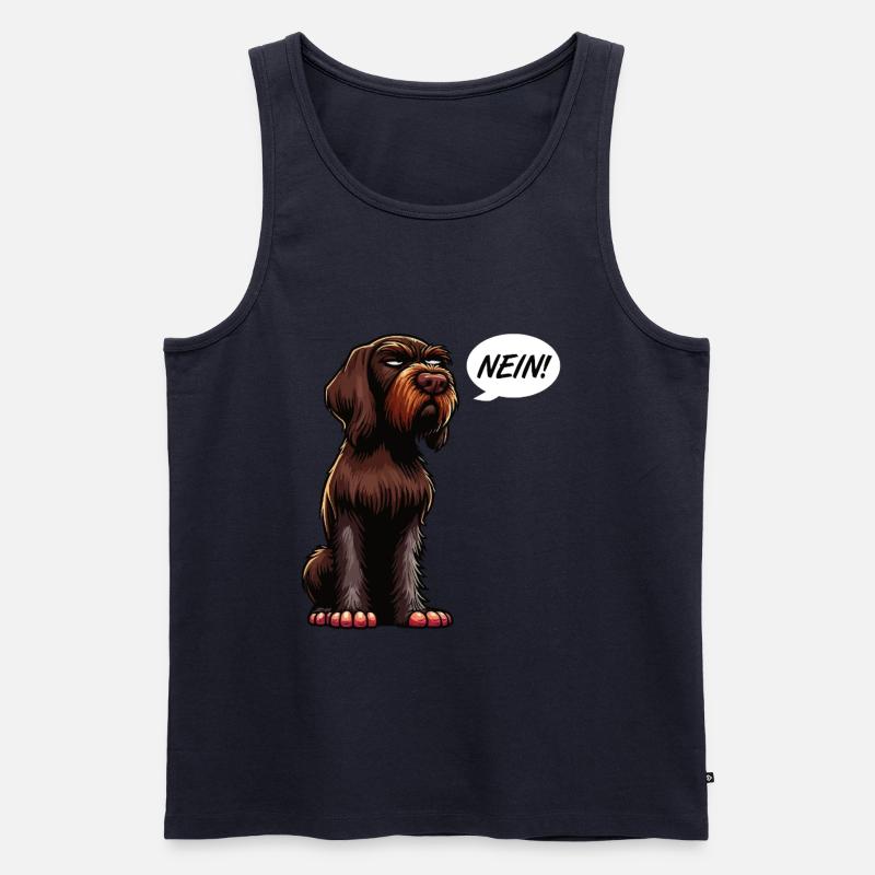 Nein Deutsch Drahthaar Deutsch-Drahthaar Besitzer - Männer Premium Bio Tank Top - Navy