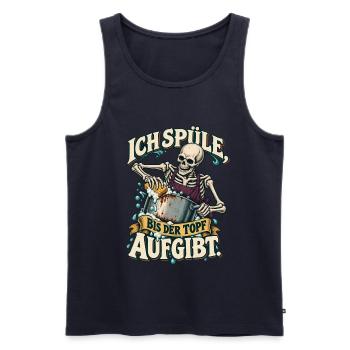 Skelett beim Abwasch – Der Topf gibt auf - Männer Premium Bio Tank Top - Navy - Vorne - Michal (187cm)