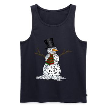Glücklicher wirbelnder Schneemann - Männer Premium Bio Tank Top - Navy - Vorne - AI Model Male 178 light (178cm)