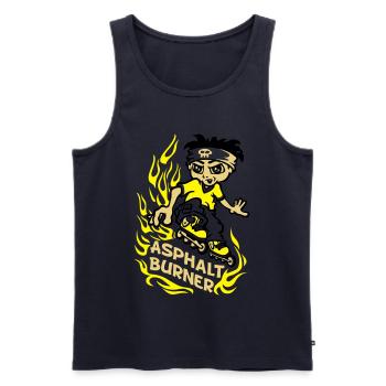 Asphalt burner flex - Männer Premium Bio Tank Top - Navy - Vorne - AI Model Male 178 light (178cm)