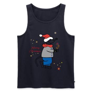 Joyeux Noël, Avent - Débardeur bio Premium Homme - bleu marine - Devant - Michal (187cm)