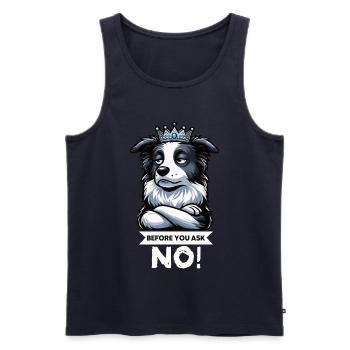 Avant que vous ne demandiez Border Collie Hütehund Collie - Débardeur bio Premium Homme - bleu marine - Devant - Michal (187cm)