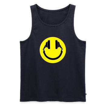 Smiley Headphones - Men's Premium Organic Tank Top - navy - Front - Michal (187cm)