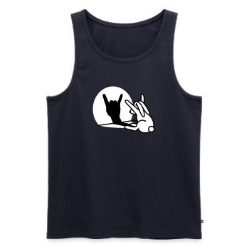 Kaninche Schatten Hand ROCK Musik HARD ROCK Fan - Männer Premium Bio Tank Top - Navy - Vorne - AI Model Male 178 light (178cm)