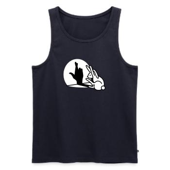 Lustige Kaninchen Hand Schatten Finger kreuzen - Männer Premium Bio Tank Top - Navy - Vorne - AI Model Male 178 light (178cm)
