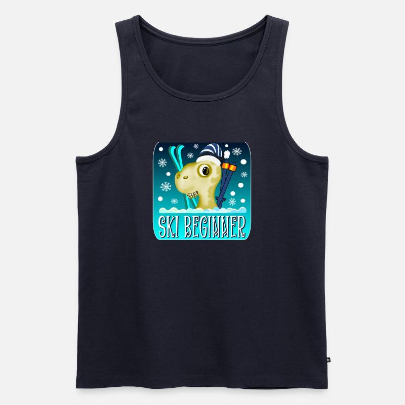 SKI BEGINNER - WINTER DINOSAURIER - Männer Premium Bio Tank Top - Navy