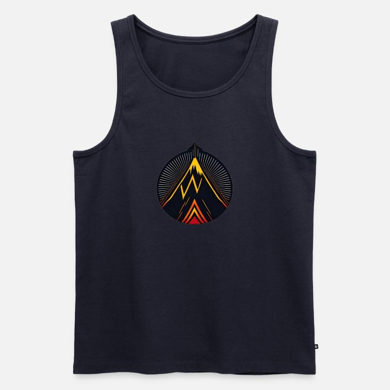 Vulkan logo - Männer Premium Bio Tank Top - Navy