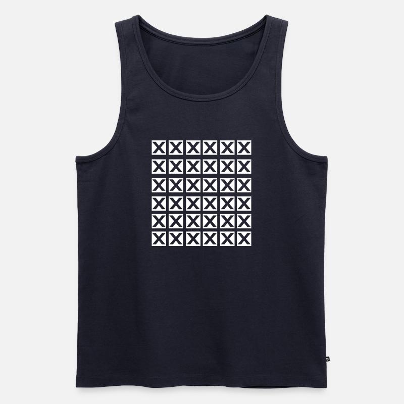 Cooles X-Grid-Design - Männer Premium Bio Tank Top - Navy