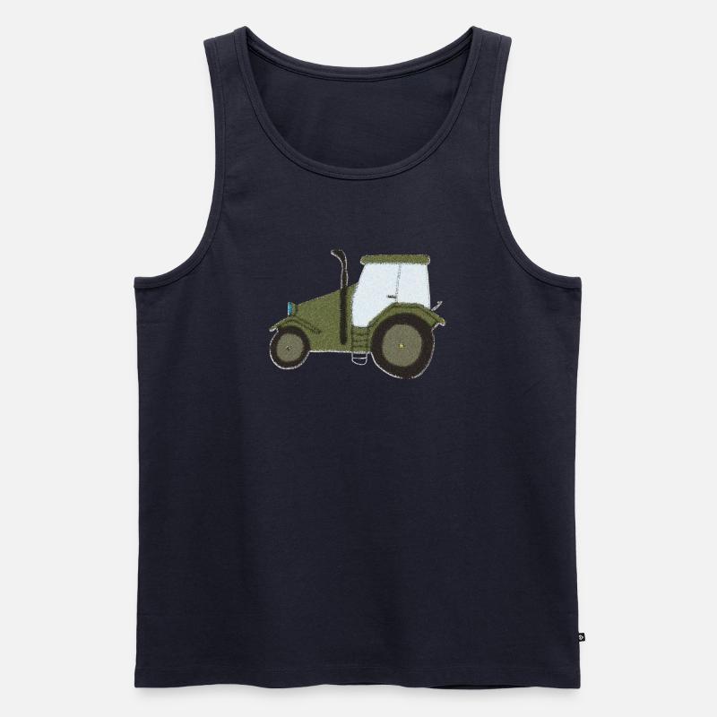 traktor oldtimer impressionismus - Männer Premium Bio Tank Top - Navy
